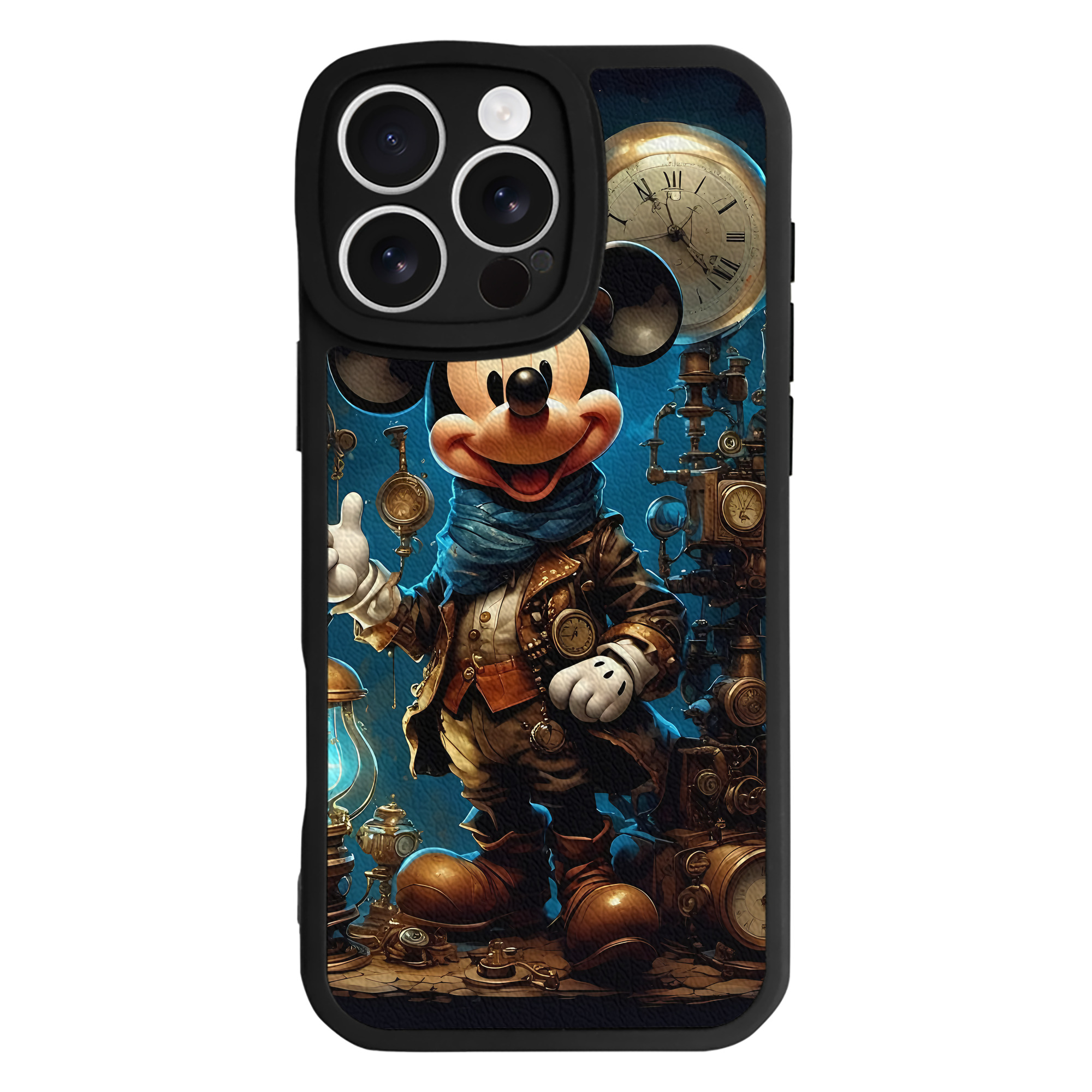 （画像用） ミッキーマウス Mickey Mouse 【iPhone 16シリーズ対応】シリコンスマホケース（レザー調） 材質：シリコン